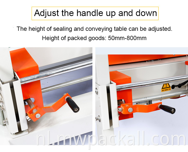 Automatische verticale zakafdichtmachine Continu Verticale bandafdichter met laadgewicht 15kg
